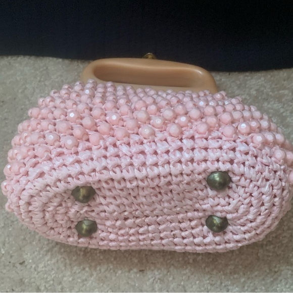 1970’s Evening Bag. Pink. Styled by Simon. Made in Italy. Approx  7” high. - Picture 3 of 3